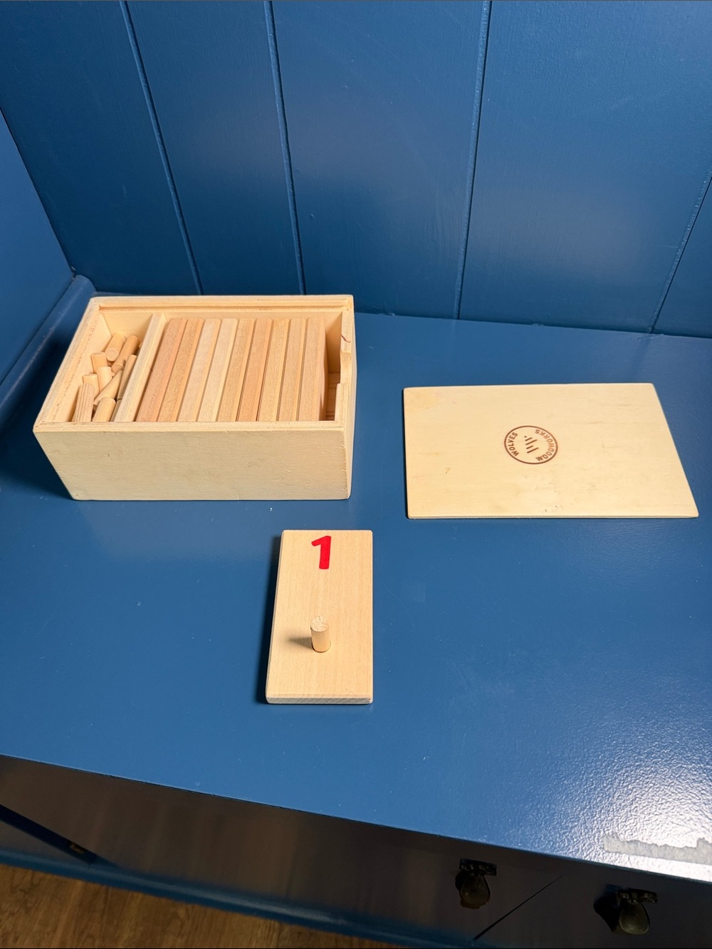 Wooden Number peg Board Game - Natural Wood